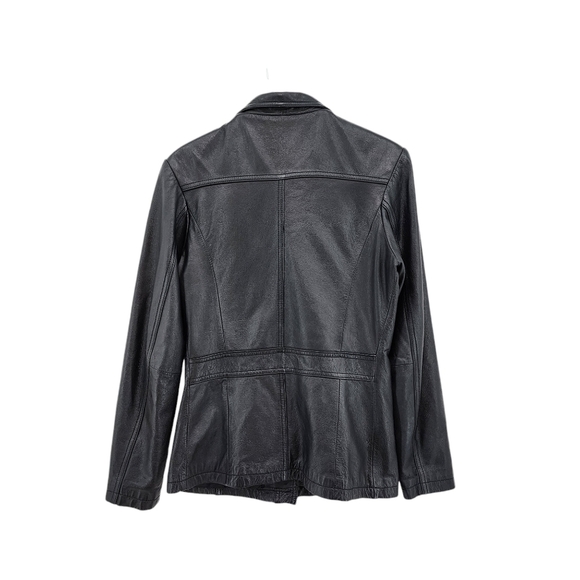 Maxima Wilsons Women's 100% Leather Button Front Moto Jacket Bikercore- S - Picture 6 of 7